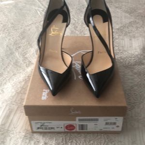 Black patent Louboutin heels